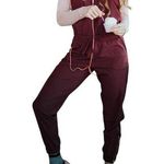 ALBION FIT Albion Classic Overall Jumpsuit Jogger Tapered Leg Zip Hem Outdoor Wine Large Photo 0