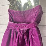 Free People Purple Velvet Wrap Hazel Romper Strapless Size Medium Coquette Party Photo 6