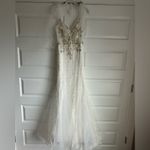 Mac Duggal Embellished Sleeveless Bow Tie Shoulder V-Neck Mermaid Gown Photo 3