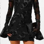 Rotate Birger Christensen Rosita Floral Cutout Mesh Mini Dress Black Size 4 Photo 0