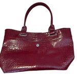 Axiz red and black faux alligator tote bag clean inside and out one flaw EUC Photo 0