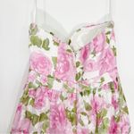 BHLDN Anthropologie  Jessa Floral Pink White Strapless Dress Formal Gown Photo 6
