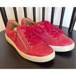 Hotter ChaseāLeather Ortholite pink side zip sneakers size 6.5 Photo 12