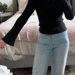 Forever 21 Black Ribbed Mock Neck Longsleeve Photo 2