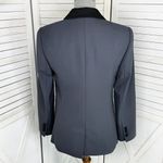 Rebecca Taylor Tailored Color Block Double Breasted Blazer Jacket Grey Black 4 Photo 3