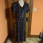 Vintage 90s floral layered maxi dress Black Size 16 Photo 8