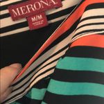 Merona  Womens Striped V Neck Tie Waist Casual Dress M Medium Colorful Resortwear Photo 3
