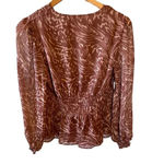 Sofia Jeans Women's Long Sleeve Ruched Waist Top Size Small Brown Photo 1