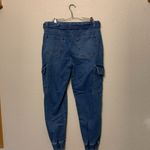 Sws Denin high rise jogger sz XL cargo medium wash high waisted streetwear comfy Blue Photo 4