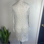 POL Open Knit Longline Cardigan Sweater Gray White Boho Cozy Chunky Small NWOT Photo 5