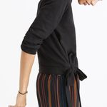 Madewell  Side Tie Crop Top Black Size XS Long Sleeve Crew Neutral Preppy Casual Photo 8