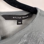 Walter Baker  Grey Sheer Embroidered Ruffle Sleeve Peplum Blouse XS Beth Photo 4