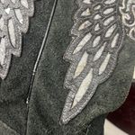 Corral  boots western sz7.5 cowboy silver gray suede crystal winged pull on Photo 7