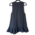ZARA  Black Tweed Rhinestone Button Mini Dress Size Small Photo 2