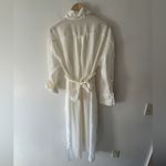ZARA Long Collared Off White Shirt Dress With Tie Belt Photo 4