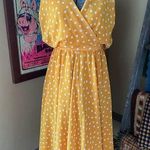 70s Amber Yellow Polka Dot Sundress Size XS Photo 0