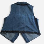 90s Vintage Western Embroidered navy blue jean denim jacket gilet vest black beading #countrychic #boho #indie Size M, Measurement in pics Size M Photo 3