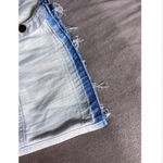 Current/Elliott Light Wash Bleached Denim Raw Edge Naval Mini Skirt Sz 25 Photo 3