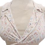 LA PORTE DENISE LAPEL TOP FLORAL LATTICE PRINT
Size Small NWT Pink Photo 5