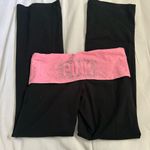 Victoria's Secret Y2K PINK  Bling foldover Waist Flare Yoga Pants Photo 0