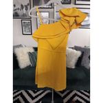 Mac Duggal One Shoulder Ruffle Mini Dress Lemon Size 0 NWT MSRP $298 Photo 4
