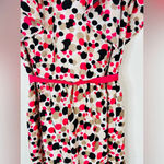 Danny & Nicole Pink Black & Tan Polka Dot Ruffled Open Sleeve Midi Dress Size 4 Photo 3