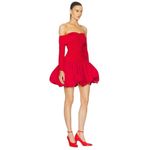 AKNVAS for FWRD Greta Stretch Puff Jersey Dress in Red 4 New Womens Mini Photo 1