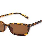 🆕Brown Tortoiseshell Cat Eye Square Rectangle Tinted Lens Sunglasses Photo 2