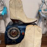 NEW Gorsuch Handmade Custom Boots 7.5 Women’s Ostrich Ankle Zipper Western Cream Photo 0