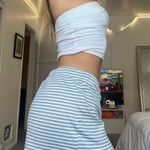 blue + white striped shorts with bow Size M Photo 7