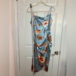 Women Floral Blue Midi dress Size Medium Photo 4