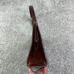 Cole Haan VTG Croc Embossed Leather Top Handle Bag Brown Gold Clasp Retro Chic Photo 10