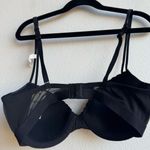 Aerie NWT  Classic Black Soft Bra Size 32 D  T shirt Demi Light Lace Trim Photo 4