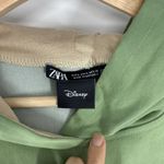 ZARA Disney Womens Mickey Mouse Hoodie Size L Green Beige Colorblock Novelty Photo 1