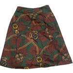 Breeches Vintage Skirt Women 8 Chain Print Equestrian Old Money Kilt Wrap USA Red Photo 3