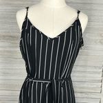 Mind Code  Sleeveless Jumpsuit Black w White Stripes-Large Photo 1