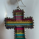 Charter Club Multicolor Cross Earrings NEW 1.5” Red Photo 0