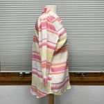 Christopher & Banks NWT Yellow Pink Orange Striped Button Down 3/4 Sleeve Top Photo 2