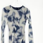 ZARA NWT Mesh Liquid Swirl Y2K Mini Dress M Photo 3