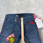 Vtg Y2K Ecko Red Deadstock Low Rise Split Flare‎ Jeans Embroidered Patch Sz 3 Blue Photo 9