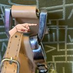 Diane Von Furstenberg  GREEN CANVAS & TAN LEATHER WEEKENDER TRAVEL BAG Photo 11