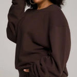 Good American  Boyfriend Pullover Sweatshirt Brown 1/Small Photo 0