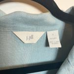 J.Jill  Jacket Topper Button Front Shirt 100% Linen Flax Seafoam Green Small Photo 4