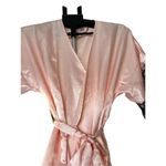 Linea Donatella  Maxi Solid Pink Boudoire Chemise Satin Robe Set NWT S/M/P/M Photo 4