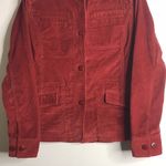 L.L. Bean ladies Corduroy button up fall chore coat Jacket size medium Red Photo 2