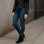 Guess Chic Black Stiletto Suede Leather Ankle Booties Gold Button Detail Size 6M Photo 8