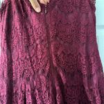 Betsy and Adam Wine Red Lace Overlay Tulle Fit & Flare Party Dress 🍷 Photo 2