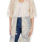 Rebellion Again Juniors Medallion Lace Duster in Ivory White Size undefined Photo 0
