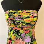 Shoshanna  Neon Floral Strapless Dress Size 4 Photo 1