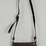 Coldwater Creek Coldwater Creek Womens Crossbody Bag One Size Blue Woven Straw Leather Purse Photo 0